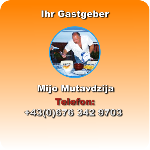 Ihr Gastgeber Mijo Mutavdzija +43(0)676 342 9703 Telefon: